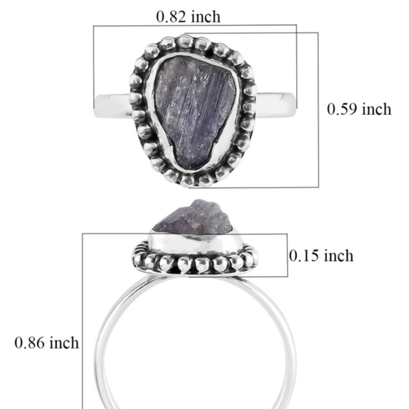 TANZANITE ROUGH CUT RING - Picture 2 of 2
